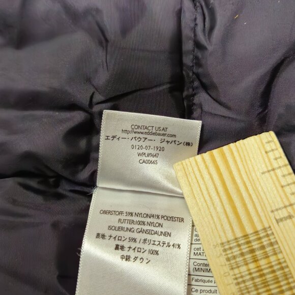Eddie Bauer goose down button up jacket Spring Jacket Navy Blue mens Medium - Picture 15 of 16